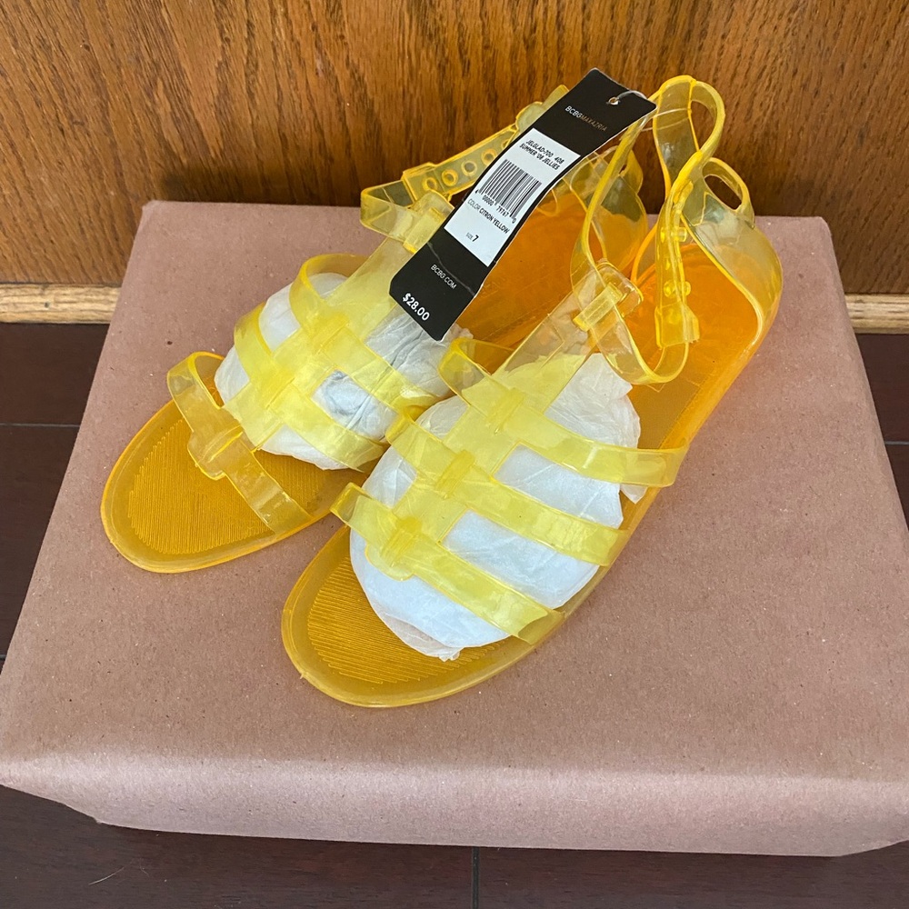 Vibrant Yellow Strappy Sandals for Summer  " New arrivals" Women's sandals size7